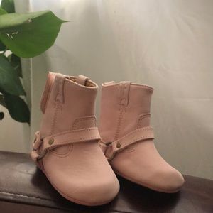 Frye Baby Leather Boots Pink. Size 1M. 💞